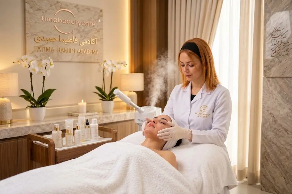 فیشیال صورت و پاکسازی پوست در آکادمی فاطیما حمیدی تهران